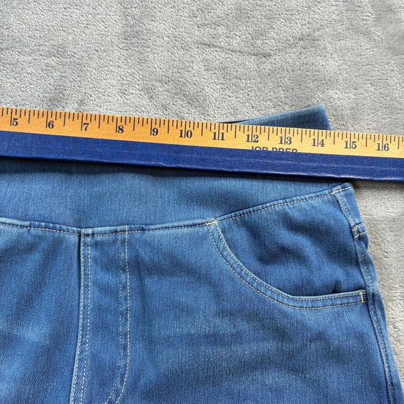 Halara Petite Size Medium Wide Leg Denim Look Stretch Pants Comfy Pull on - Picture 7 of 14